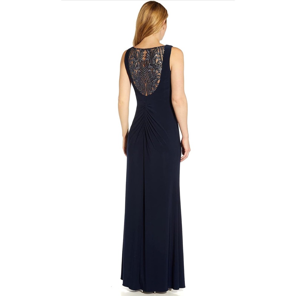 Adrianna Papell Sequin Jersey Dress - Elegant Glamour in Size 8 MSRP $179 wom802 - Picture 2 of 5
